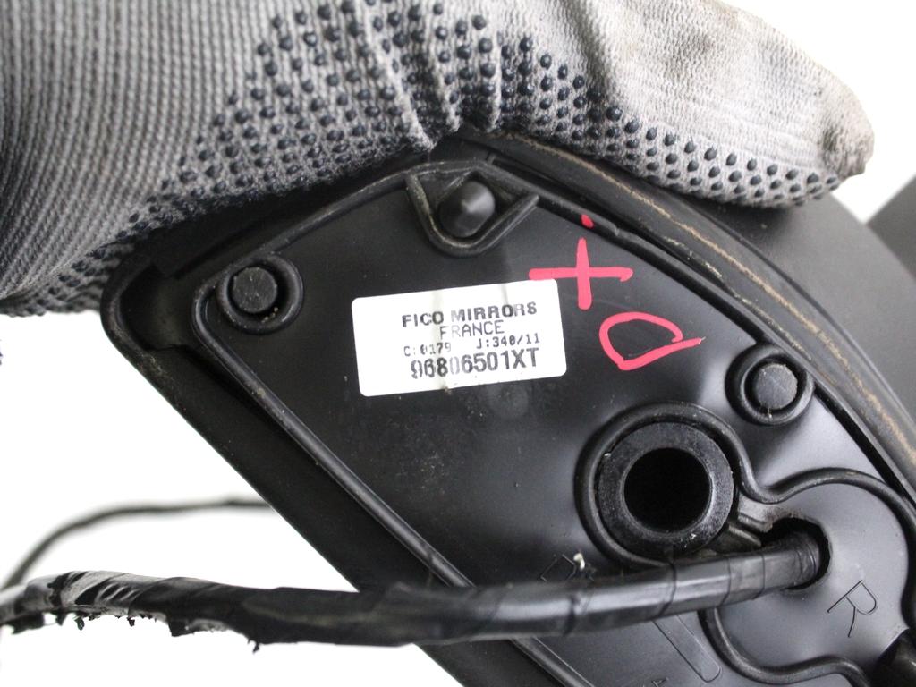 96806501XT SPECCHIETTO RETROVISORE ESTERNO DESTRO CONNETTORE 5 PIN 4 PIN PEUGEOT 207 1.4 B 54KW 5M 5P (2012) RICAMBIO USATO CALOTTA GRAFFIATA  