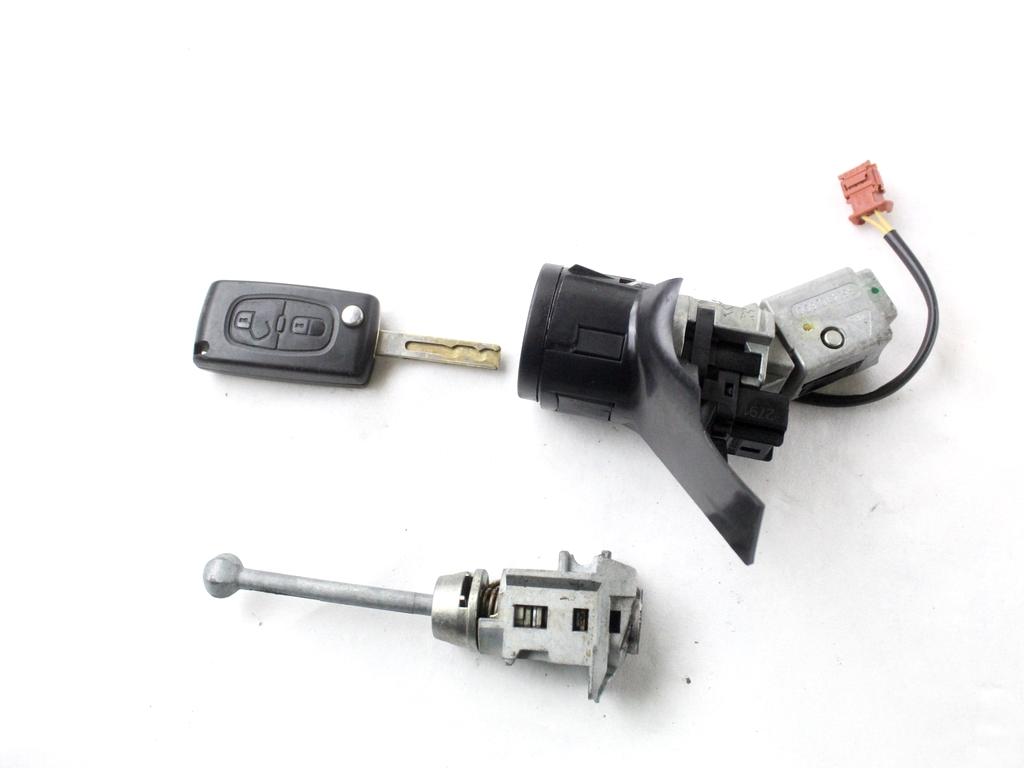 9663123280 KIT BLOCCHETTI ACCENSIONE APERTURA CON CHIAVE PEUGEOT 207 1.4 B 54KW 5M 5P (2012) RICAMBIO USATO