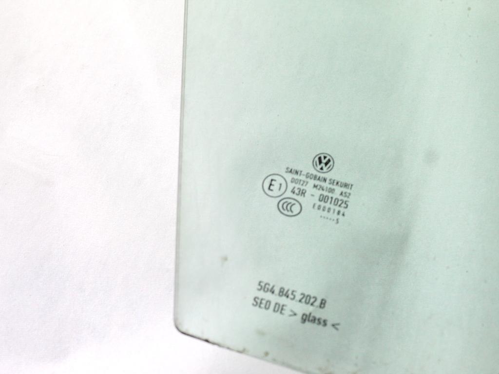 5G4845202B VETRO SCENDENTE PORTA ANTERIORE DESTRA VOLKSWAGEN GOLF 7 1.4 M 81KW 6M 5P (2015) RICAMBIO USATO