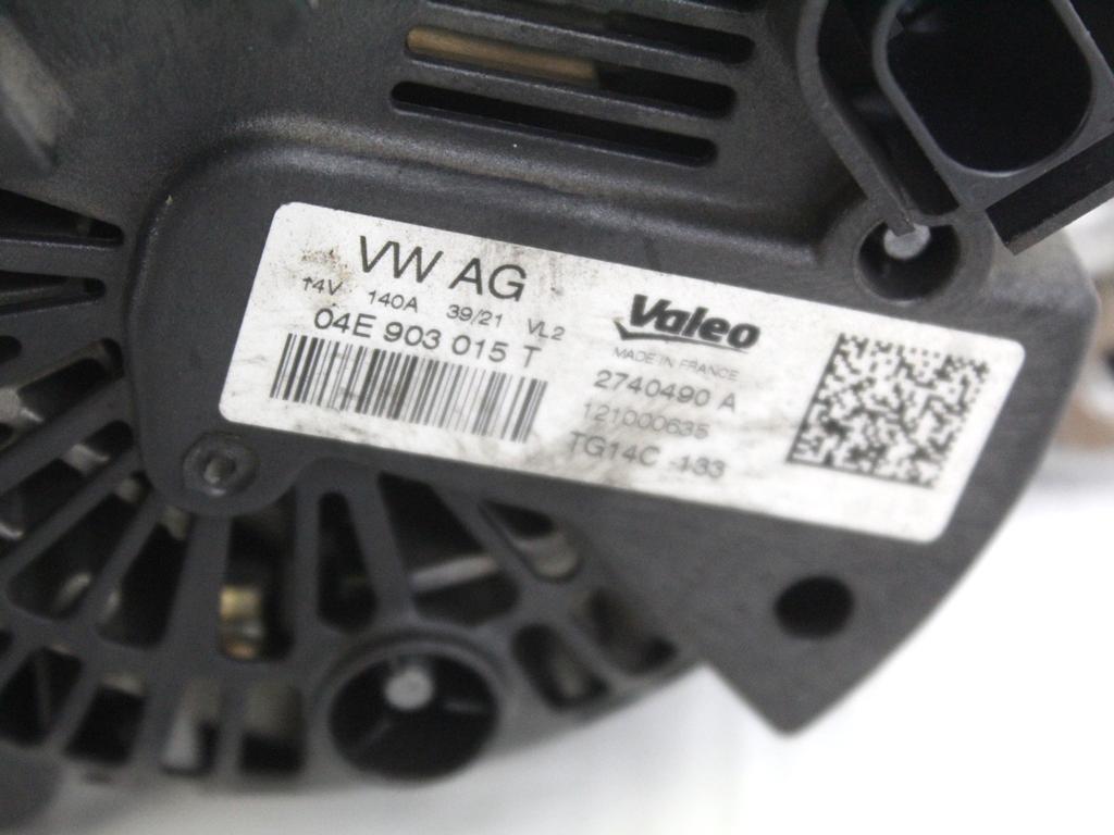 04E903015T ALTERNATORE VOLKSWAGEN GOLF 7 1.4 M 81KW 6M 5P (2015) RICAMBIO USATO