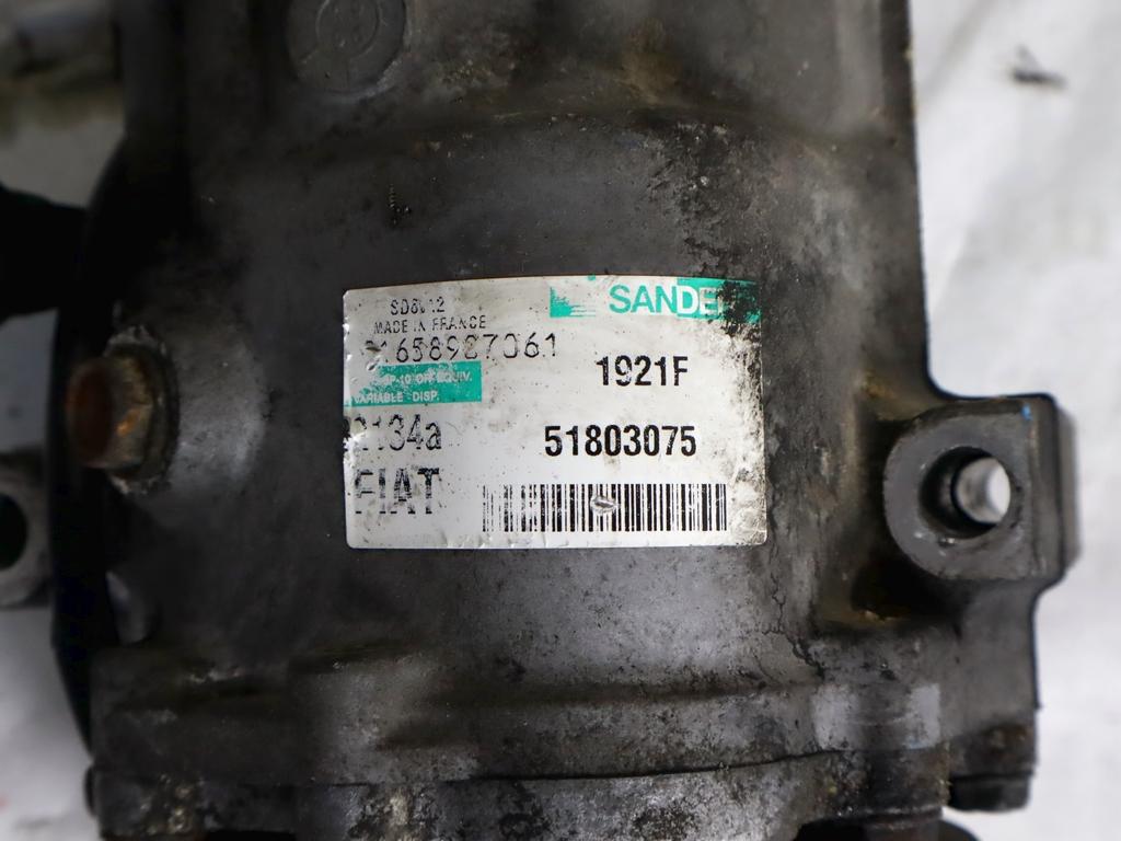 51803075 COMPRESSORE CLIMATIZZATORE CLIMA A/C FIAT GRANDE PUNTO 1.3 D 55KW 5M 5P (2010) RICAMBIO USATO