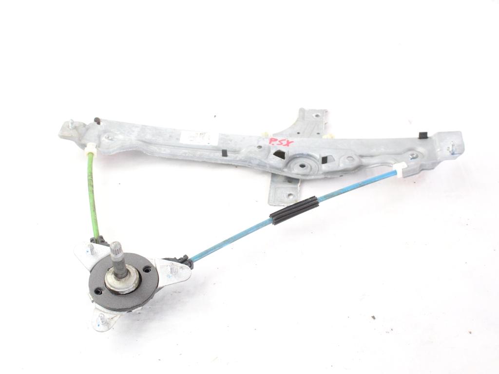 9673153980 MECCANISMO ALZA-VETRO ALZA-CRISTALLO PORTA POSTERIORE SINISTRA MANUALE PEUGEOT 208 1.4 D 50KW 5M 5P (2012) RICAMBIO USATO