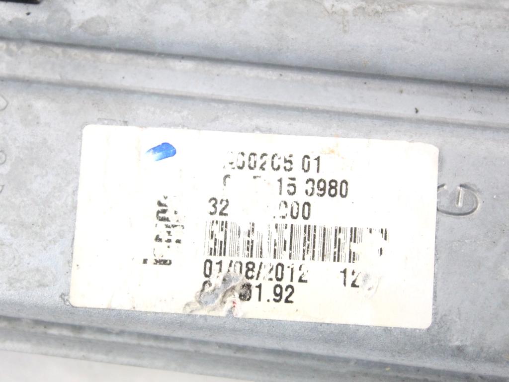 9673153980 MECCANISMO ALZA-VETRO ALZA-CRISTALLO PORTA POSTERIORE SINISTRA MANUALE PEUGEOT 208 1.4 D 50KW 5M 5P (2012) RICAMBIO USATO