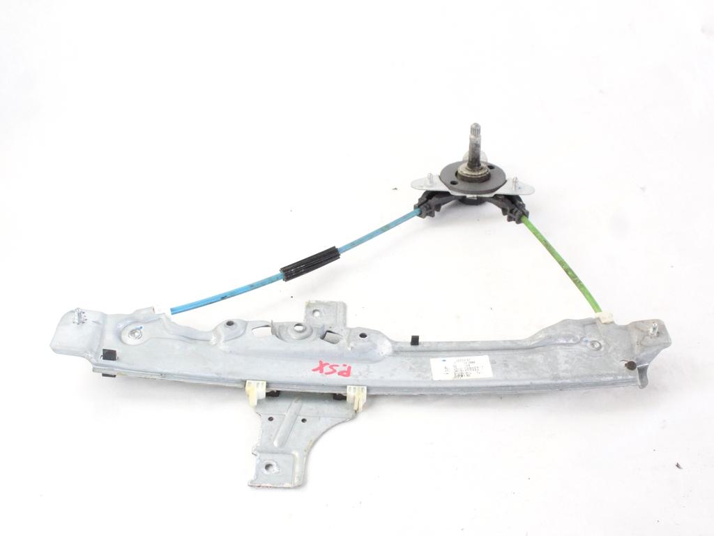 9673153980 MECCANISMO ALZA-VETRO ALZA-CRISTALLO PORTA POSTERIORE SINISTRA MANUALE PEUGEOT 208 1.4 D 50KW 5M 5P (2012) RICAMBIO USATO