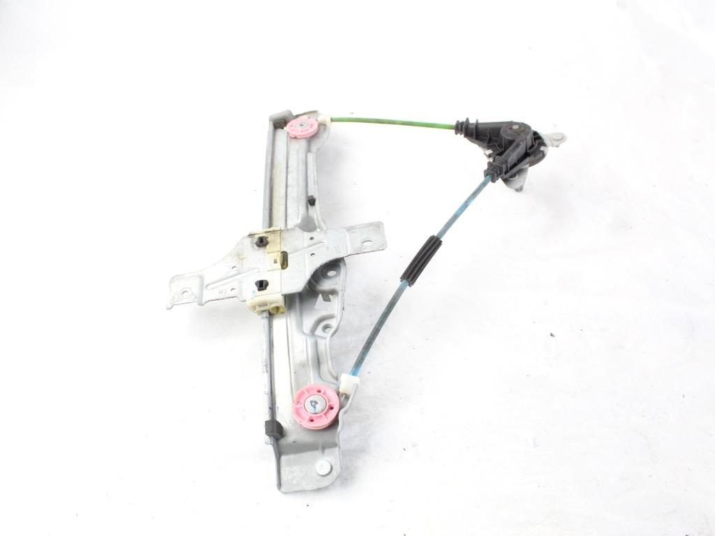 9673153980 MECCANISMO ALZA-VETRO ALZA-CRISTALLO PORTA POSTERIORE SINISTRA MANUALE PEUGEOT 208 1.4 D 50KW 5M 5P (2012) RICAMBIO USATO