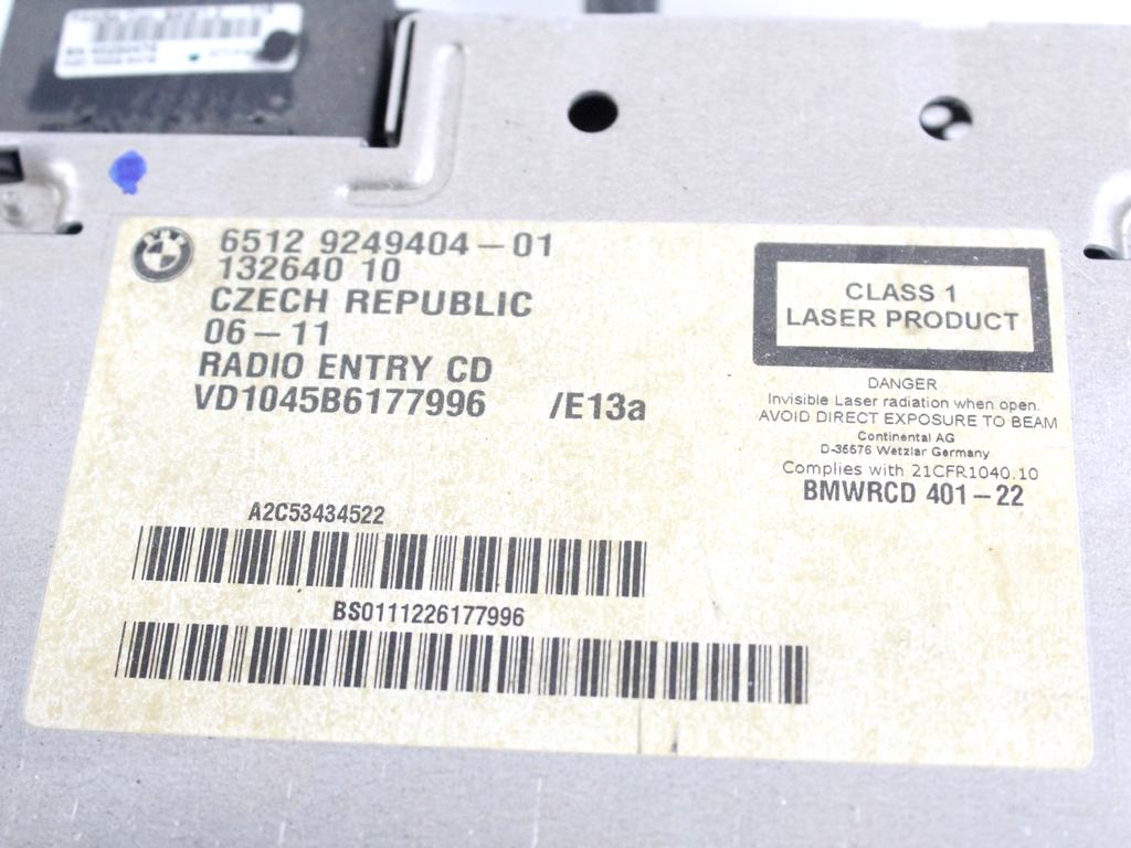 65129249404 AUTORADIO BUSINESS CD BMW SERIE 1 120D E87 2.0 D 130KW 6M 5P (2011) RICAMBIO USATO (NON FORNIAMO CODICE AUTORADIO, MA SOLO NUMERO DI TELAIO VEICOLO)