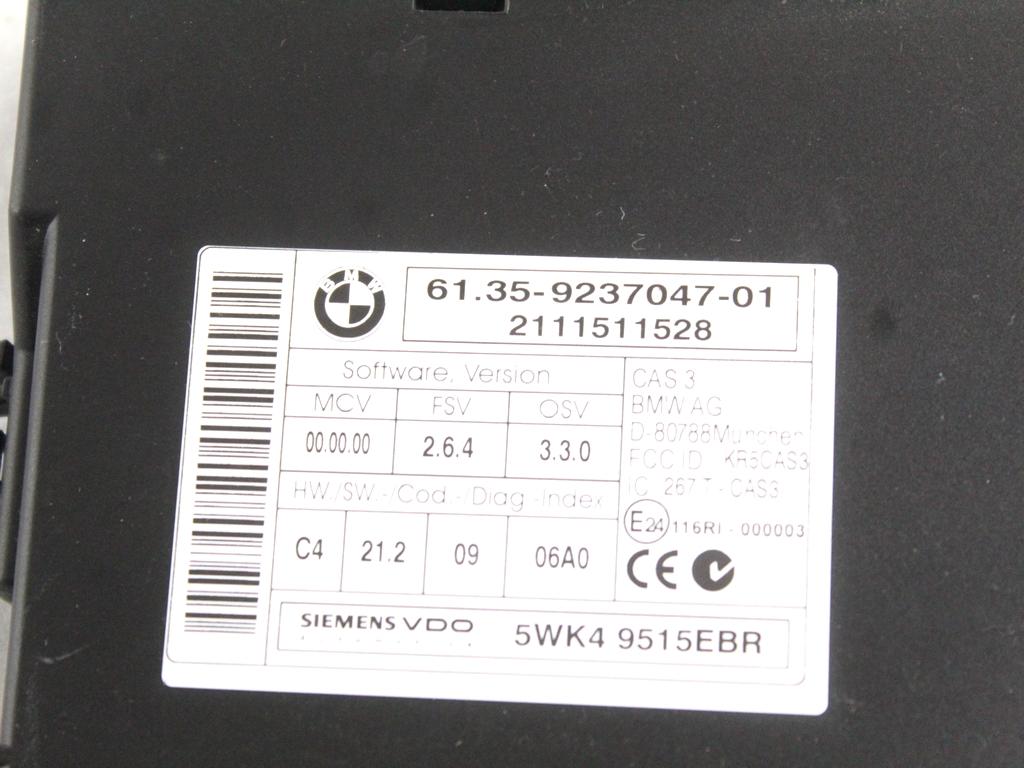 61359237047 CENTRALINA MODULO DI CONTROLLO CAS BMW SERIE 1 120D E87 2.0 D 130KW 6M 5P (2011) RICAMBIO USATO