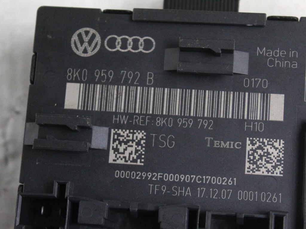 8K0959792B CENTRALINA PORTA ANTERIORE DESTRA AUDI A4 8K2 2.0 D 105KW 6M 4P (2008) RICAMBIO USATO