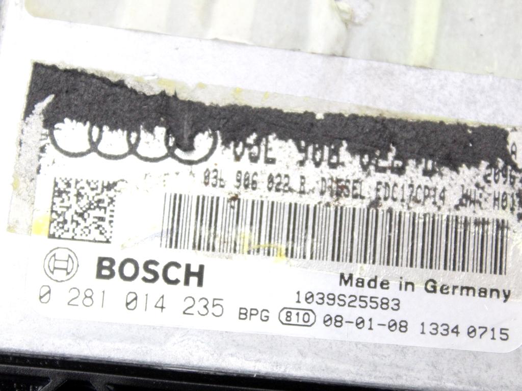 03L906022B CENTRALINA INIEZIONE MOTORE AUDI A4 8K2 2.0 D 105KW 6M 4P (2008) RICAMBIO USATO