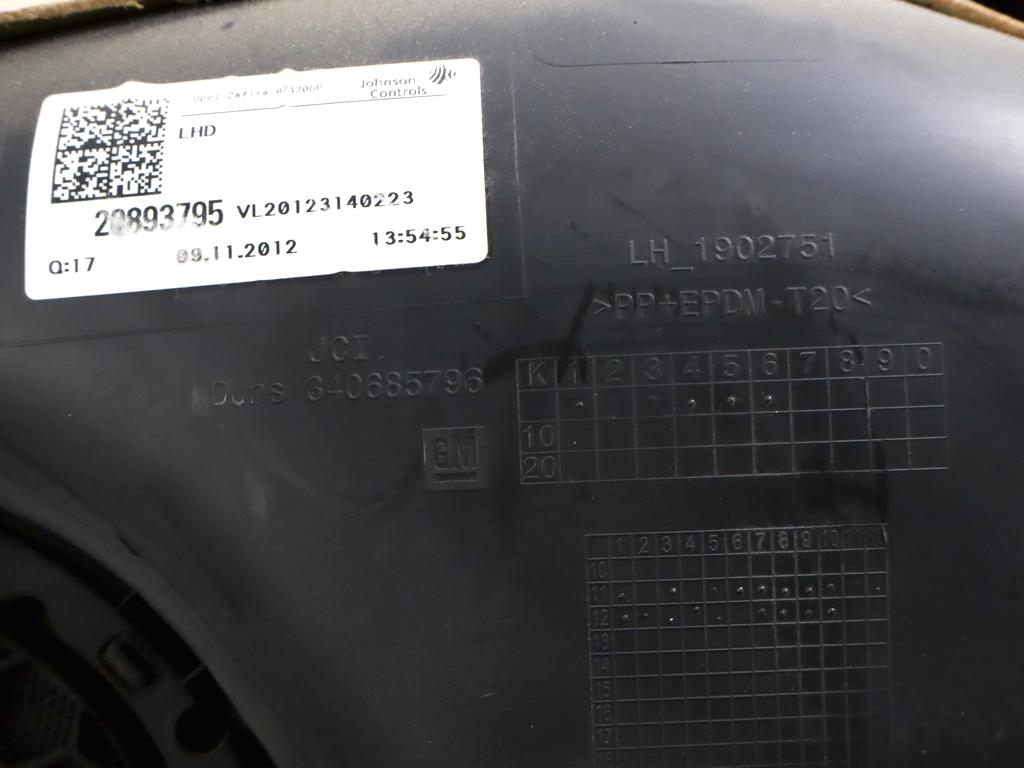 20893795 PANNELLO INTERNO PORTA ANTERIORE SINISTRA OPEL ZAFIRA C TOURER 1.6 M 110KW 6M 5P (2013) RICAMBIO USATO