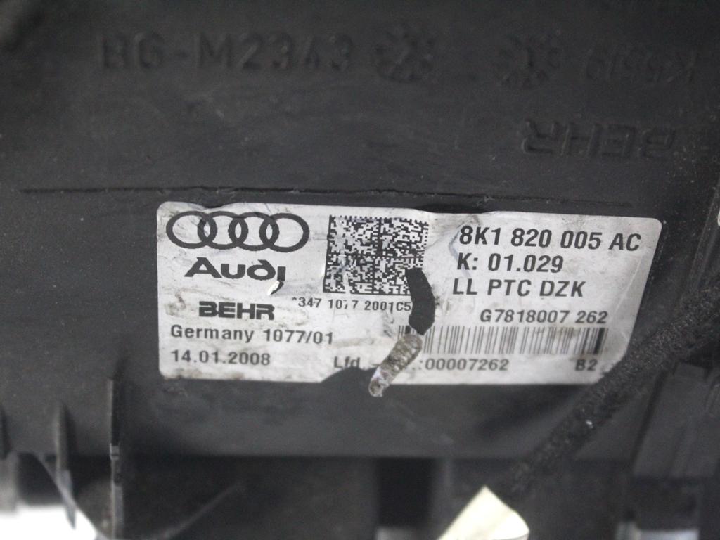 8K0820356 SCATOLA CLIMATIZZATORE MOTORINO VENTOLA VENTILAZIONE ABITACOLO AUDI A4 8K2 2.0 D 105KW 6M 4P (2008) RICAMBIO USATO