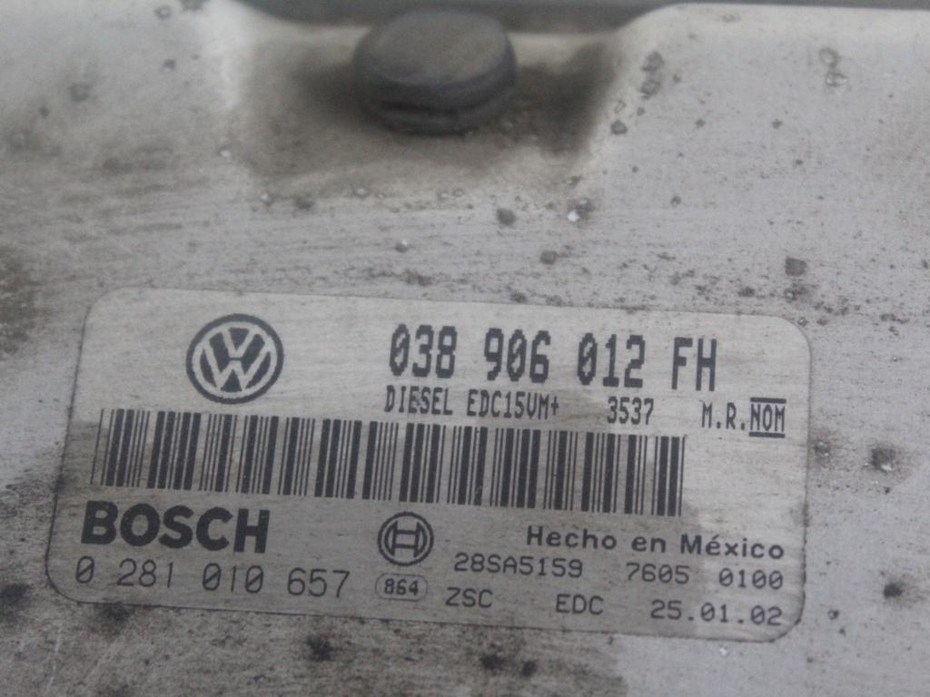 038906012FH CENTRALINA INIEZIONE MOTORE VOLKSWAGEN NEW BEETLE 1.9 D 66KW 5M 3P (2002) RICAMBIO USATO 