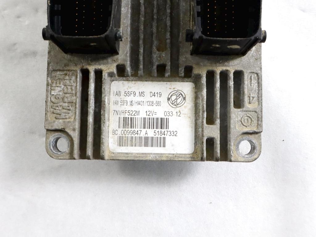 51847332 CENTRALINA MOTORE FIAT 500 1.2 B 51KW 5M 3P (2012) RICAMBIO USATO