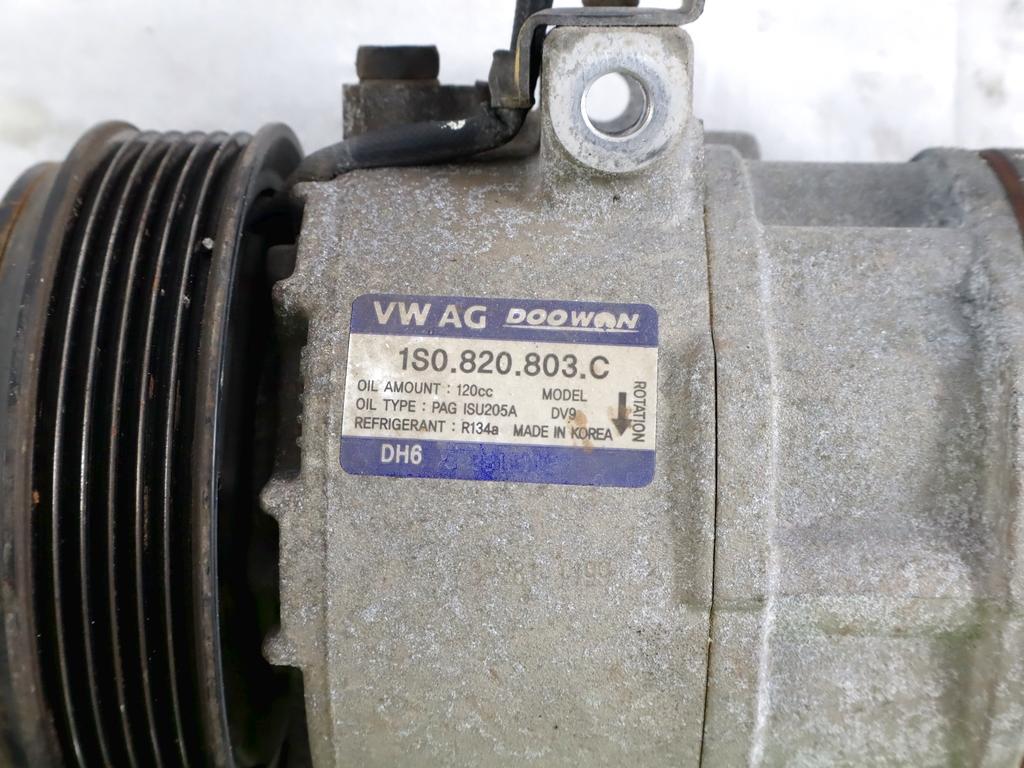 1S0820803C COMPRESSORE CLIMATIZZATORE CLIMA A/C VOLKSWAGEN UP 1.0 M 50KW 5M 5P (2013) RICAMBIO USATO