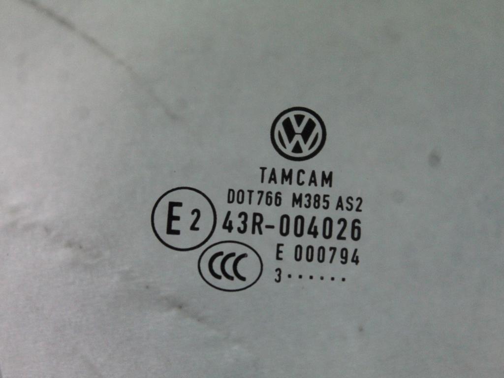 3C4845202B VETRO SCENDENTE PORTA ANTERIORE DESTRA VOLKSWAGEN PASSAT SW 1.4 M 110KW AUT 5P (2013) RICAMBIO USATO