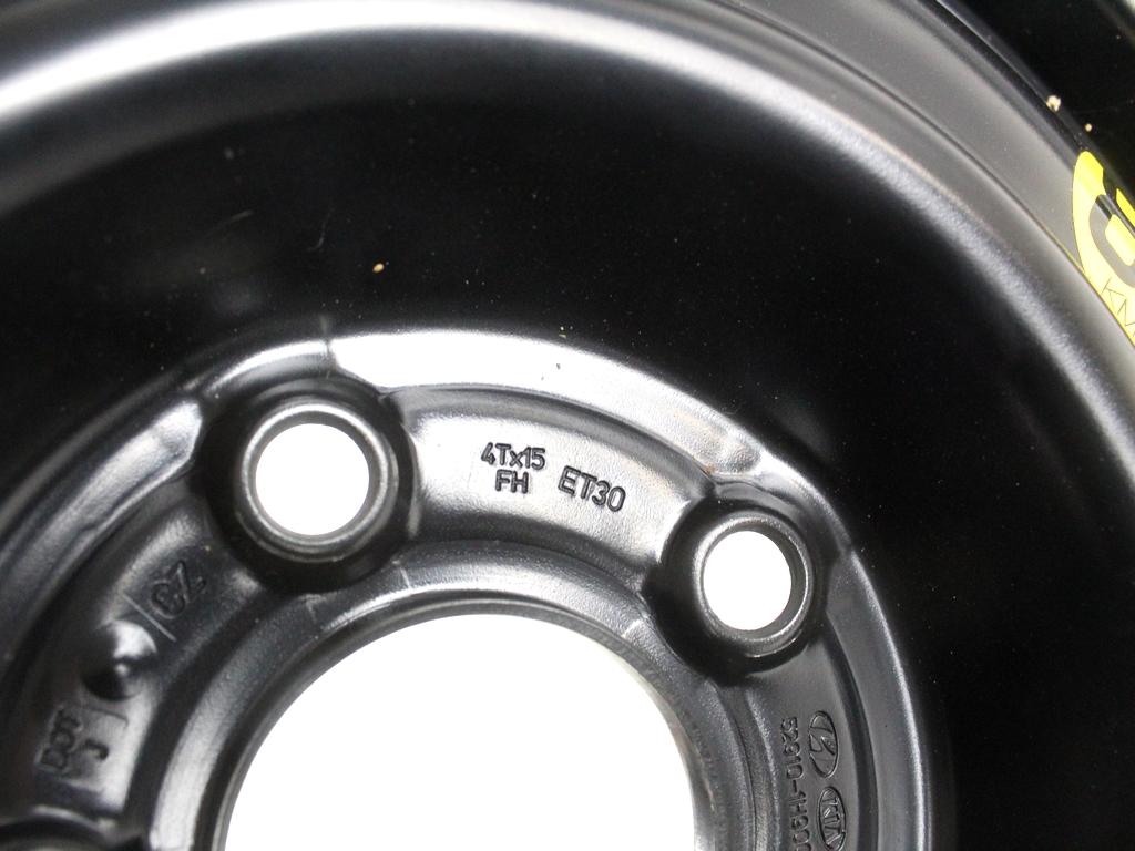 52910-1H900 RUOTINO DI SCORTA MAXXIS T125/80 D15 95M HYUNDAI IX20 1.4 B 66KW 5M 5P (2011) RICAMBIO USATO CON CERCHIO IN FERRO DA 15 POLLICI 5 FORI 4TX15 FH ET 30 INTERASSE 5X114.3