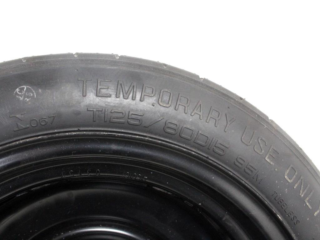 52910-1H900 RUOTINO DI SCORTA MAXXIS T125/80 D15 95M HYUNDAI IX20 1.4 B 66KW 5M 5P (2011) RICAMBIO USATO CON CERCHIO IN FERRO DA 15 POLLICI 5 FORI 4TX15 FH ET 30 INTERASSE 5X114.3