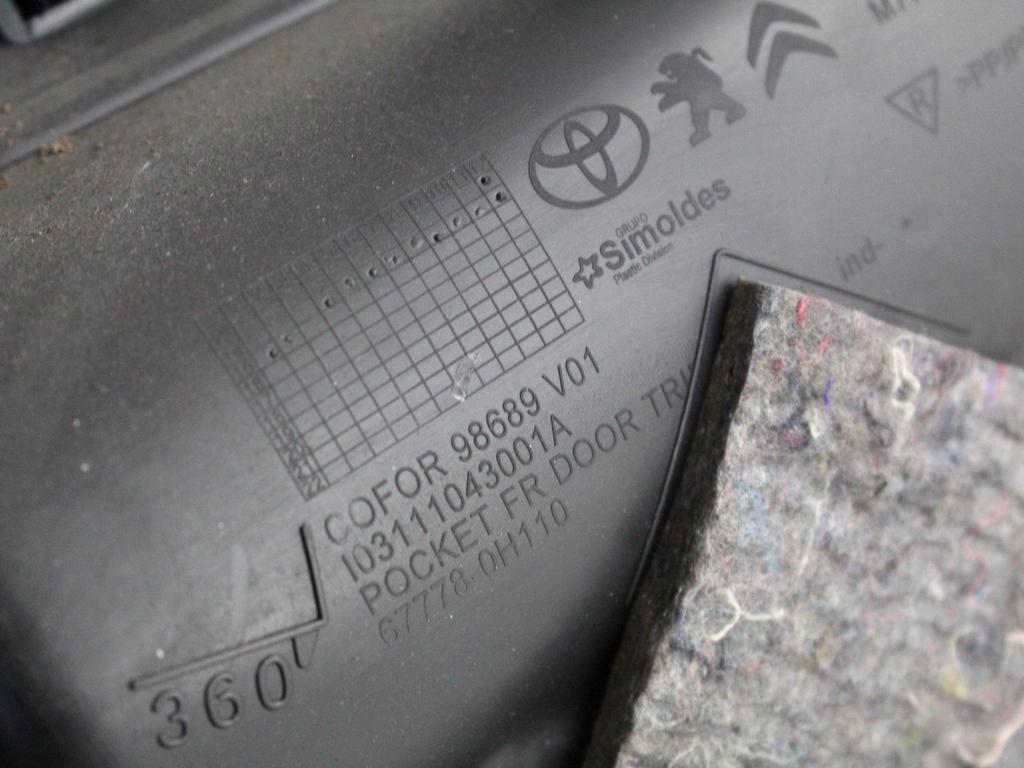 B0008048ZD PANNELLO INTERNO PORTA ANTERIORE SINISTRA CITROEN C1 1.0 B 51KW 5M 5P (2015) RICAMBIO USATO