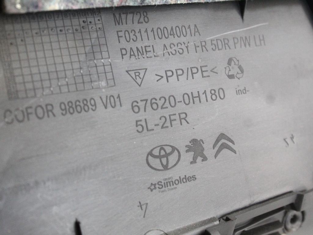 B0008048ZD PANNELLO INTERNO PORTA ANTERIORE SINISTRA CITROEN C1 1.0 B 51KW 5M 5P (2015) RICAMBIO USATO