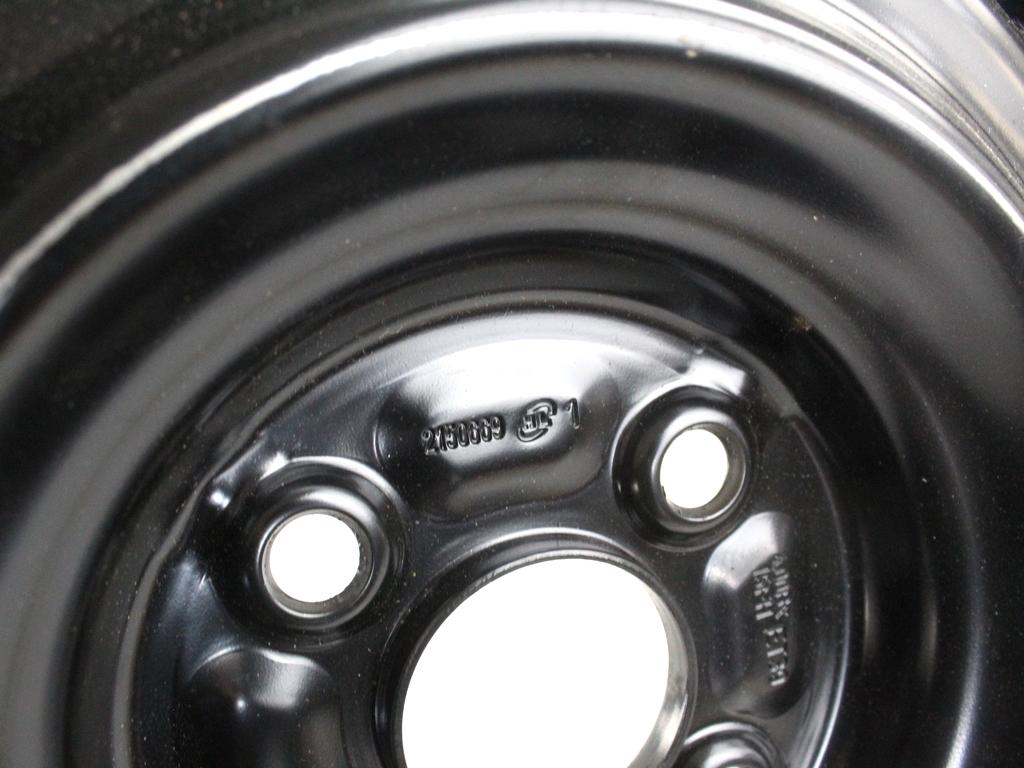 1613187280 RUOTINO DI SCORTA CONTINENTAL T125/70 R15 95M CITROEN C1 1.0 B 51KW 5M 5P (2015) RICAMBIO USATO CON CERCHIO IN FERRO DA 15 POLLICI 4 FORI 4.00BX15FH ET 39 INTERASSE 5X100