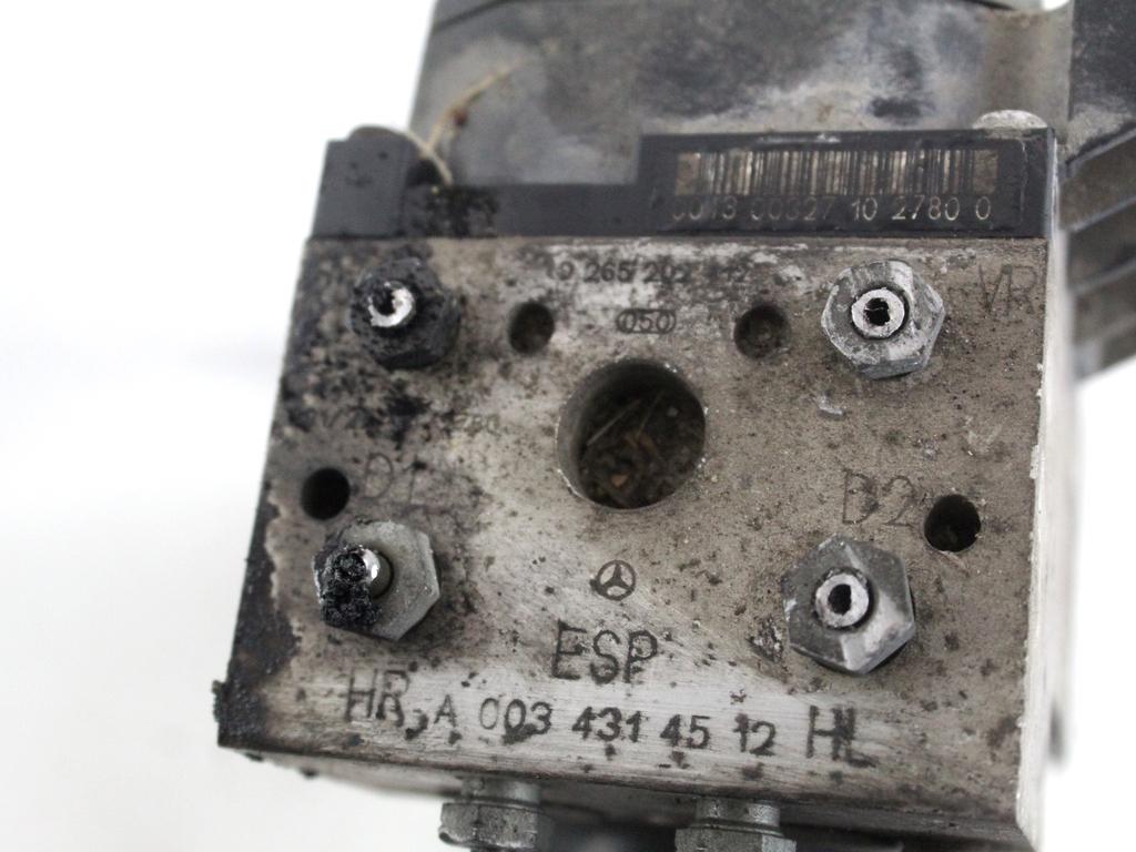 A0034314512 CENTRALINA POMPA AGGREGATO ABS MERCEDES CLASSE A 170 W168 1.7 D 66KW 5M 5P (2000) RICAMBIO USATO