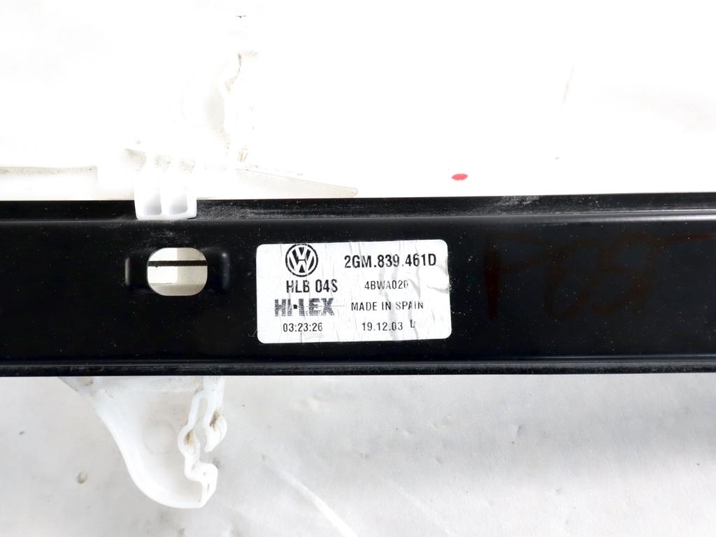 2GM839461D MECCANISMO ALZA-VETRO ALZA-CRISTALLO PORTA POSTERIORE SINISTRA VOLKSWAGEN T-CROSS 1.6 TDI 70KW 5M 5P (2018) RICAMBIO USATO
