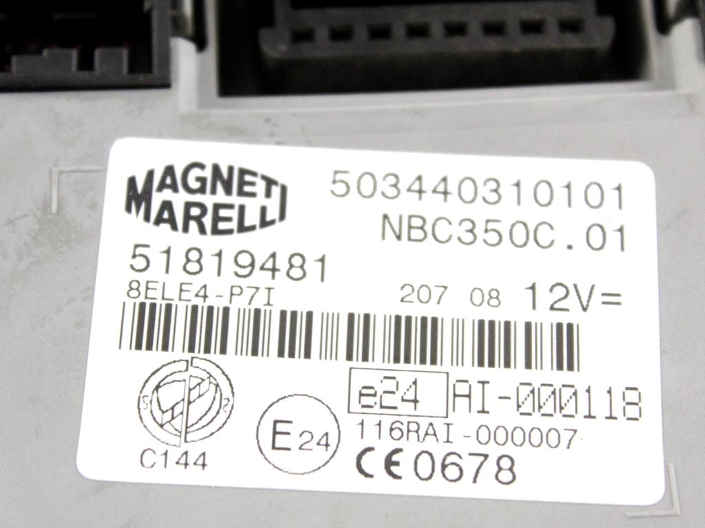 51819481 CENTRALINA BODY COMPUTER FIAT IDEA 1.2 B 59KW 5M 5P (2008) RICAMBIO USATO 