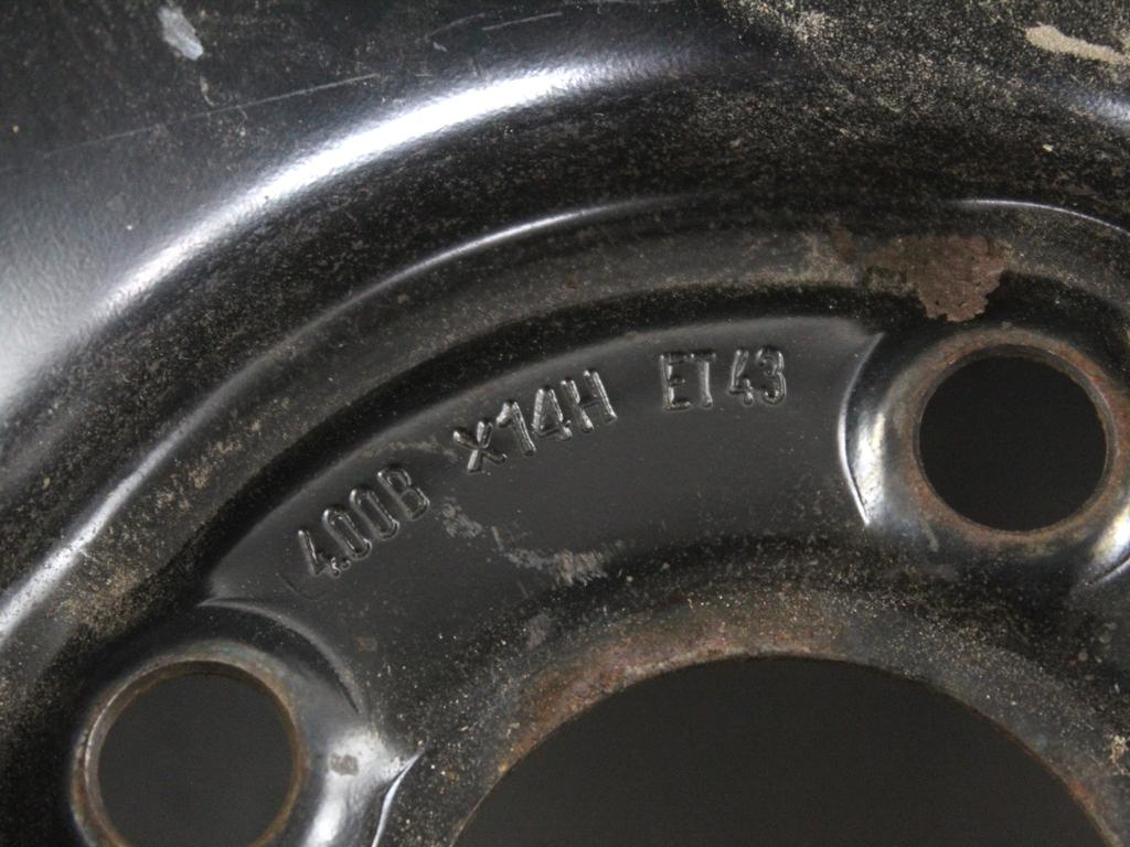52102666 RUOTINO DI SCORTA PIRELLI 135/80 B14 84M FIAT IDEA 1.2 B 59KW 5M 5P (2008) RICAMBIO USATO CON CERCHIO IN FERRO 4 FORI 4,00BX14H ET43 INTERASSE 4X98
