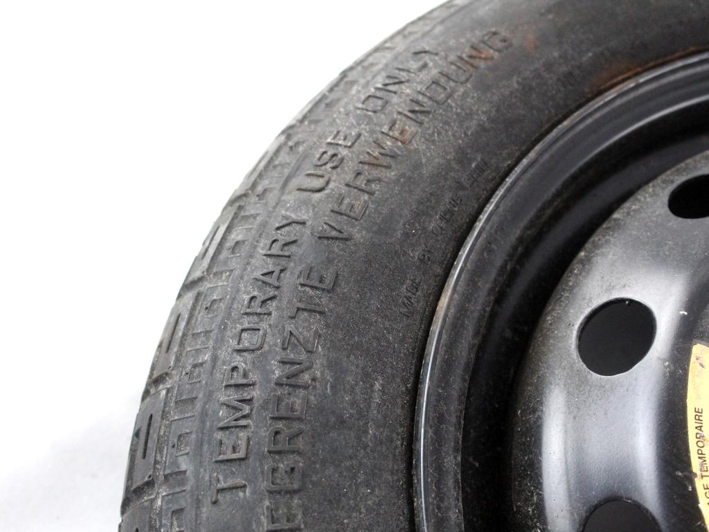 52102666 RUOTINO DI SCORTA PIRELLI 135/80 B14 84M FIAT IDEA 1.2 B 59KW 5M 5P (2008) RICAMBIO USATO CON CERCHIO IN FERRO 4 FORI 4,00BX14H ET43 INTERASSE 4X98