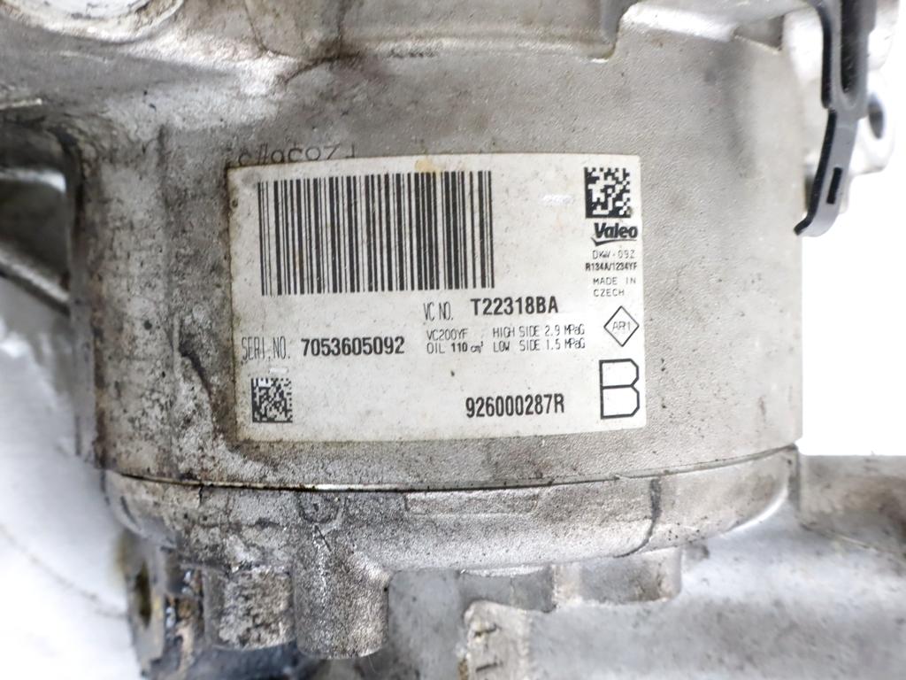 926000287R COMPRESSORE CLIMATIZZATORE CLIMA A/C NISSAN MICRA 1.0 B 52KW 5M 5P (2017) RICAMBIO USATO 