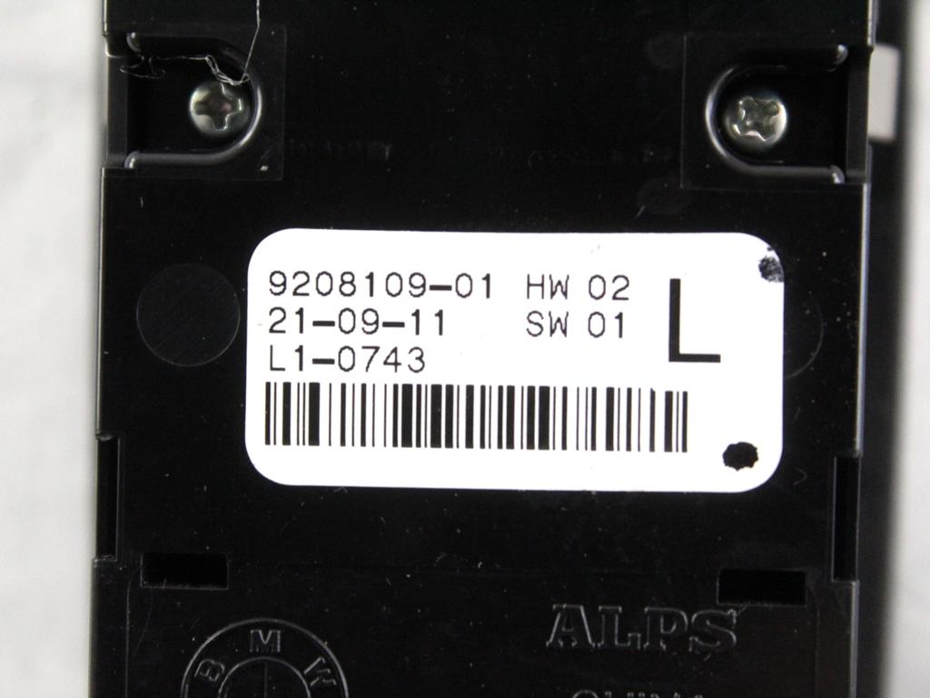9208109 GRUPPO DI COMANDO ALZA-VETRI ALZA-CRISTALLI PORTA ANTERIORE SINISTRA BMW SERIE 1 116D F20 2.0 D 85KW 6M 5P (2012) RICAMBIO USATO
