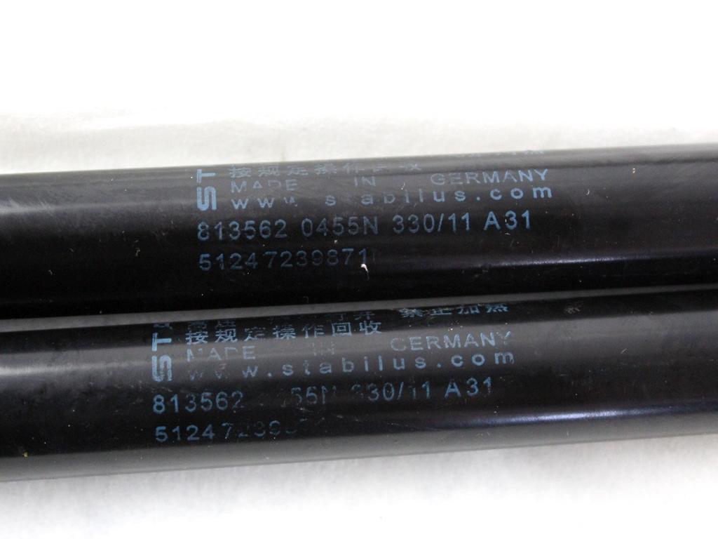 51247239871 COPPIA PISTONCINI ASTE AMMORTIZZANTI PORTELLONE COFANO POSTERIORE BAULE BMW SERIE 1 116D F20 2.0 D 85KW 6M 5P (2012) RICAMBIO USATO