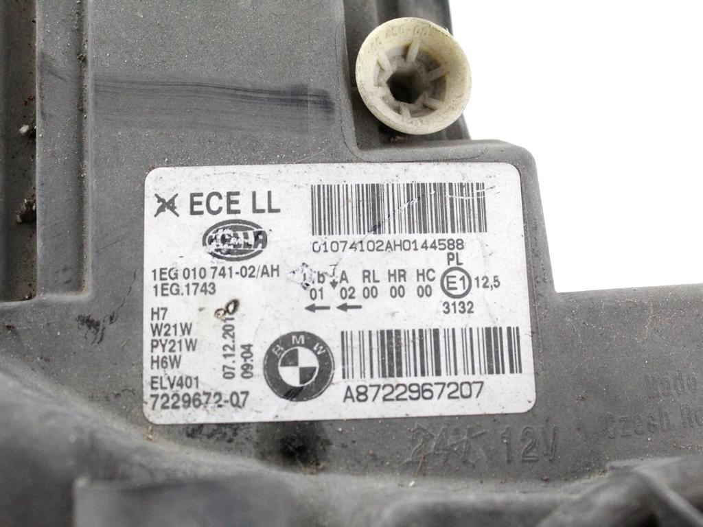 7229672 FARO FANALE ANTERIORE DESTRO BMW SERIE 1 116D F20 2.0 D 85KW 6M 5P (2012) RICAMBIO USATO