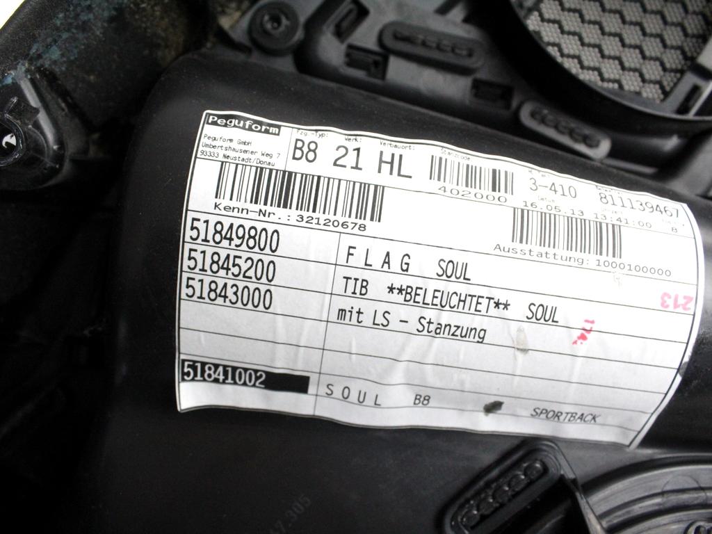 8T8867303BWFA PANNELLO INTERNO PORTA POSTERIORE SINISTRA CON RIVESTIMENTO IN PELLE AUDI A5 SPORTBACK 2.0 D 130KW 4X4 5P AUT (2013) RICAMBIO USATO