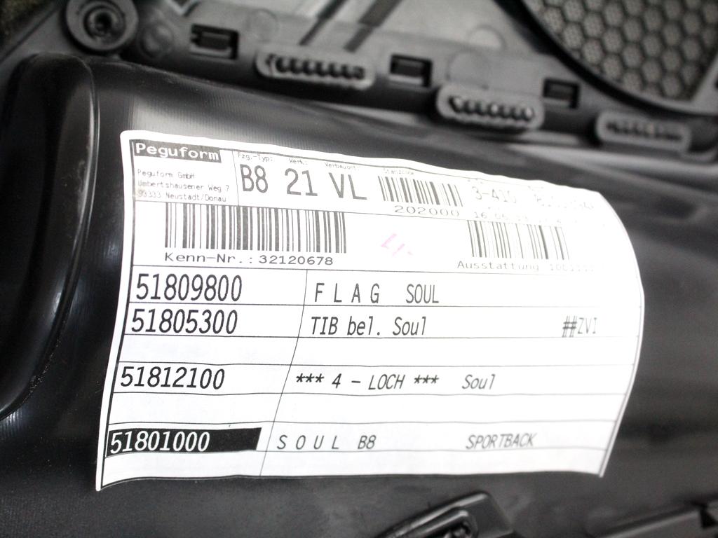 8T8867103ABWFA PANNELLO INTERNO PORTA ANTERIORE SINISTRA CON RIVESTIMENTO IN PELLE AUDI A5 SPORTBACK 2.0 D 130KW 4X4 5P AUT (2013) RICAMBIO USATO