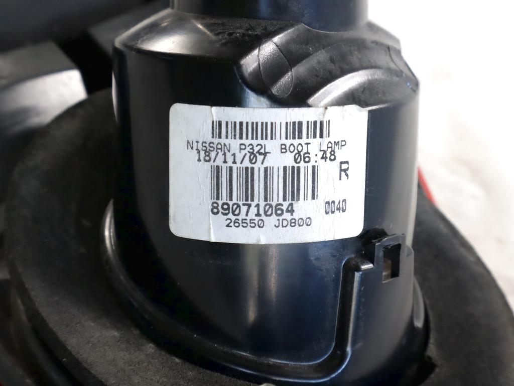 26550JD800 FARO FANALE POSTERIORE DESTRO PARTE INTERNA NISSAN QASHQAI 1.5 D 76KW 6M 5P (2009) RICAMBIO USATO 