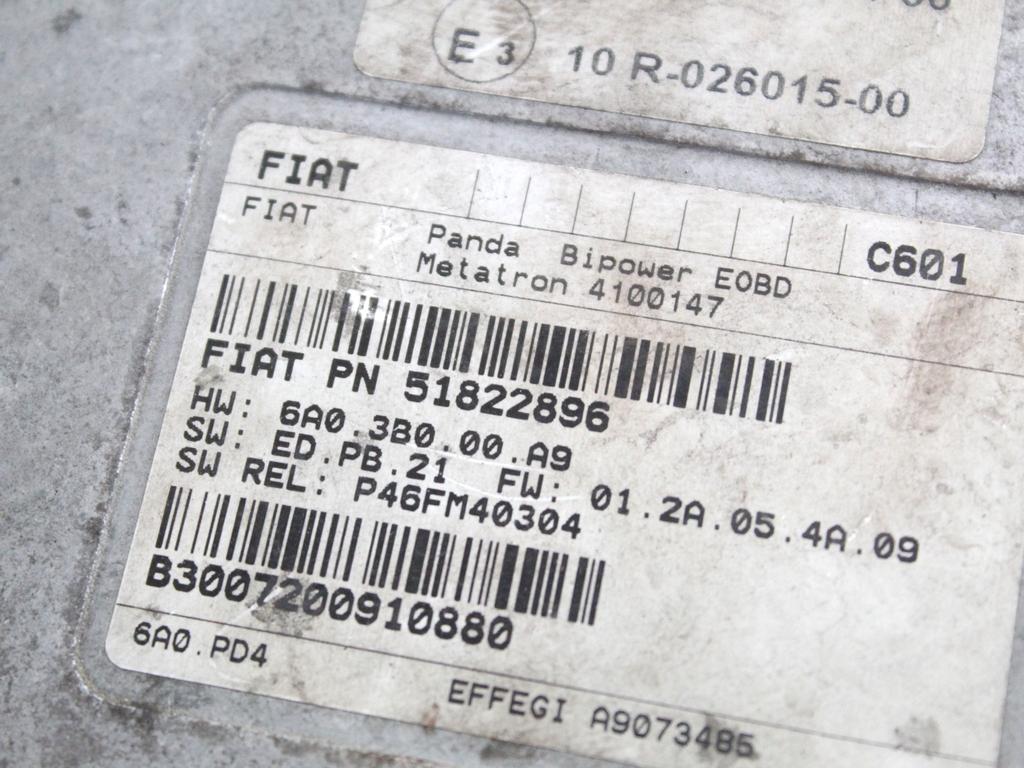 51822996 CENTRALINA INIEZIONE METANO FIAT PANDA 1.2 M 44KW 5M 5P (2009) RICAMBIO USATO 