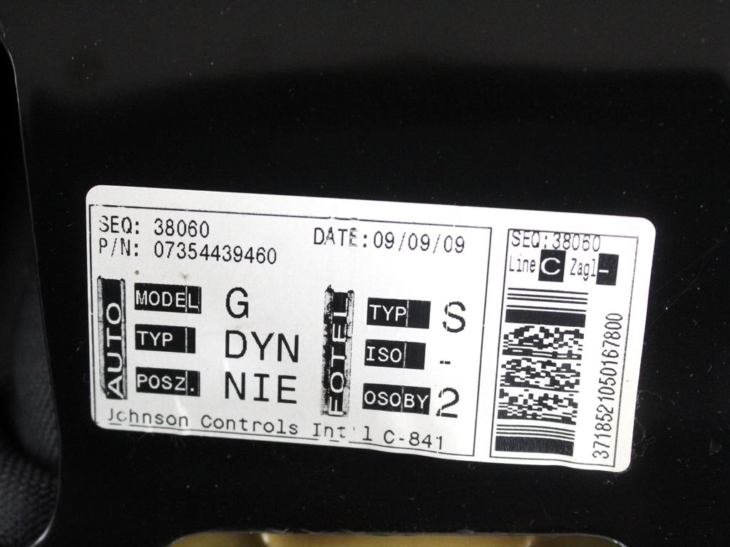 71734409 SEDUTA DIVANO SEDILI POSTERIORI FIAT PANDA 1.2 M 44KW 5M 5P (2009) RICAMBIO USATO 