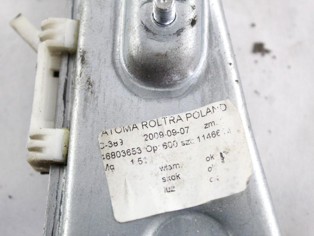 46803653 MECCANISMO ALZA-VETRO ALZA-CRISTALLO PORTA POSTERIORE DESTRA MANUALE FIAT PANDA 1.2 M 44KW 5M 5P (2009) RICAMBIO USATO