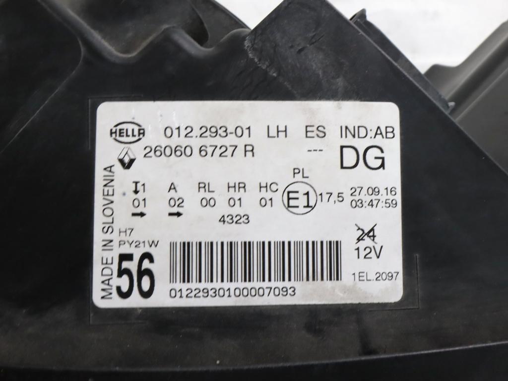 260606727R FARO FANALE ANTERIORE SINISTRO RENAULT SCÈNIC 1.2B 85KW (2016) RICAMBIO USATO SUPPORTI DANNEGGIATI