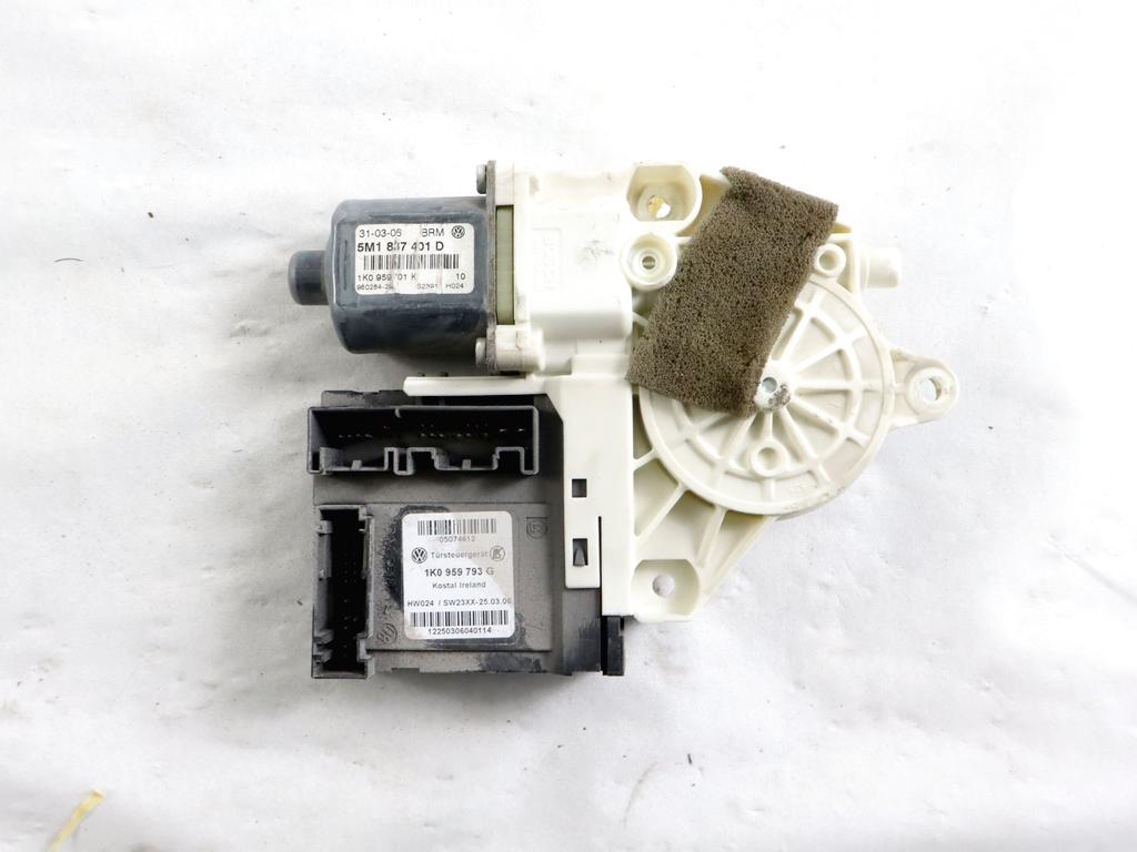 5M1837401D MOTORINO ALZA-VETRO ALZACRISTALLO PORTA ANTERIORE SINISTRA VOLKSWAGEN GOLF PLUS 1.6 75KW 5P  B 5M  (2006) RICAMBIO USATO