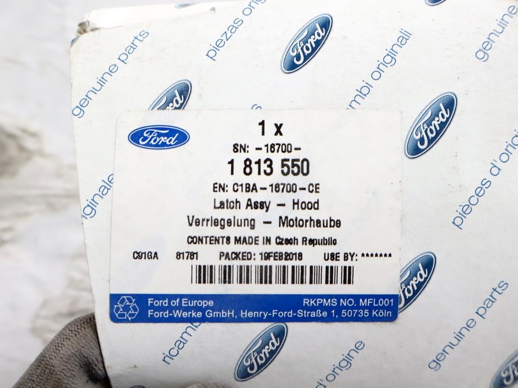 1813550 CHIUSURA SERRATURA COFANO ANTERIORE FORD FIESTA 1.6 B 77KW 5M 5P (2013) RICAMBIO USATO C1BA-16700-CE