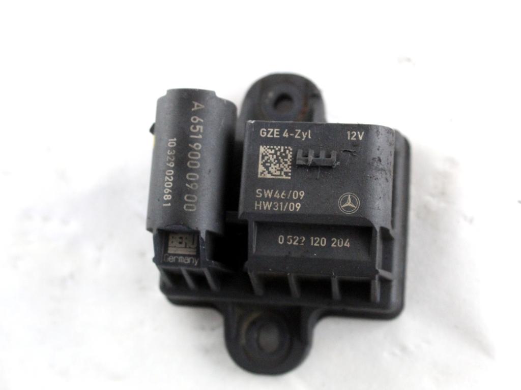 A6519000900 CENTRALINA RELÈ PRERISCALDAMENTO CANDELETTE MERCEDES CLASSE C 200 W204 2.2 D 100KW AUT 5P (2011) RICAMBIO USATO