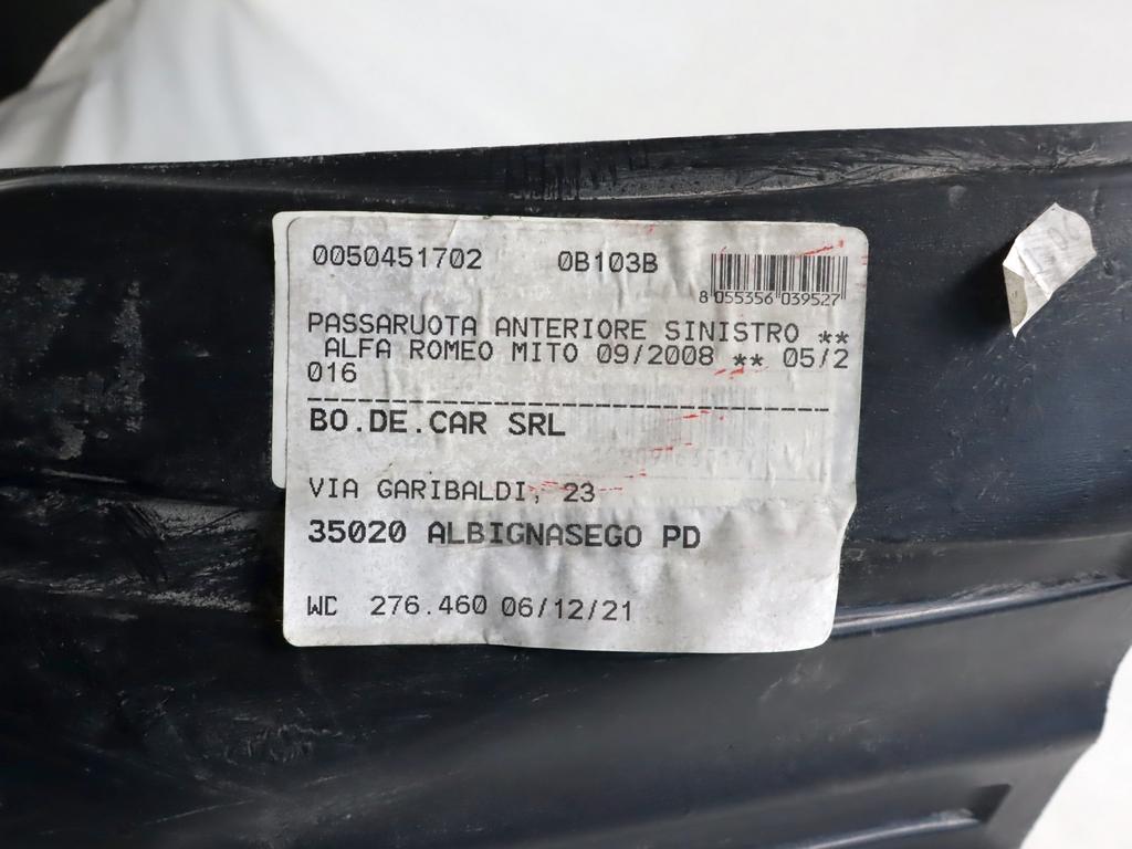 50508570 PARASALE PARASASSI ANTERIORE SINISTRO ALFA ROMEO MITO 1.3 D 70KW 6M 3P (2010) RICAMBIO USATO 