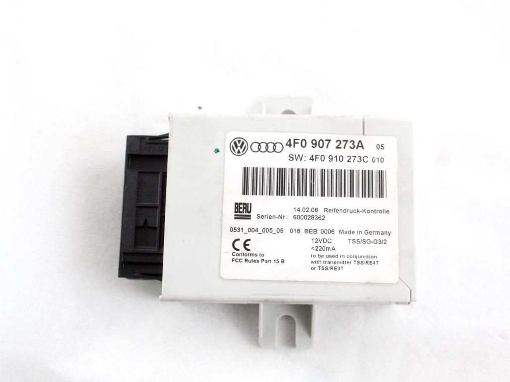 4F0907273A CENTRALINA MODULO PRESSIONE PNEUMATICI AUDI A6 C6 SW 3.0 D 4X4 171KW AUT 5P (2008) RICAMBIO USATO
