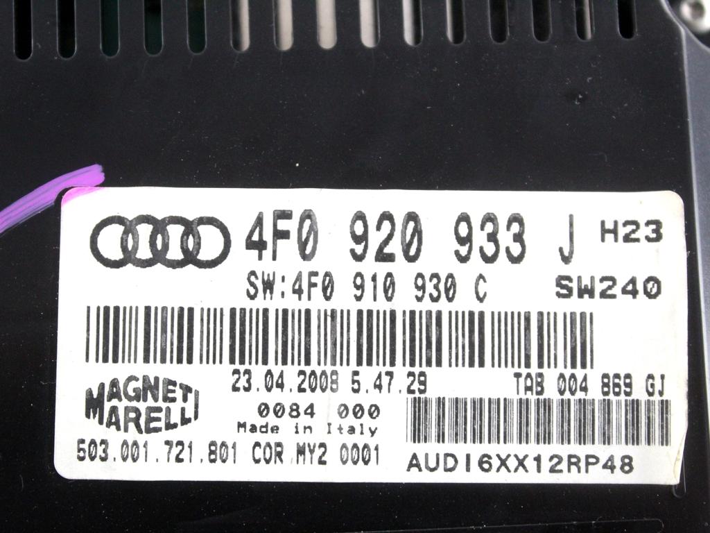 4F0920933 QUADRO STRUMENTI CONTACHILOMETRI AUDI A6 C6 SW 3.0 D 4X4 171KW AUT 5P (2008) RICAMBIO USATO