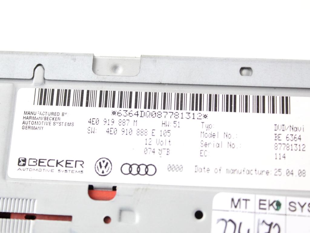 4E0910110E CARICATORE CD AUDI A6 C6 SW 3.0 D 4X4 171KW AUT 5P (2008) RICAMBIO USATO