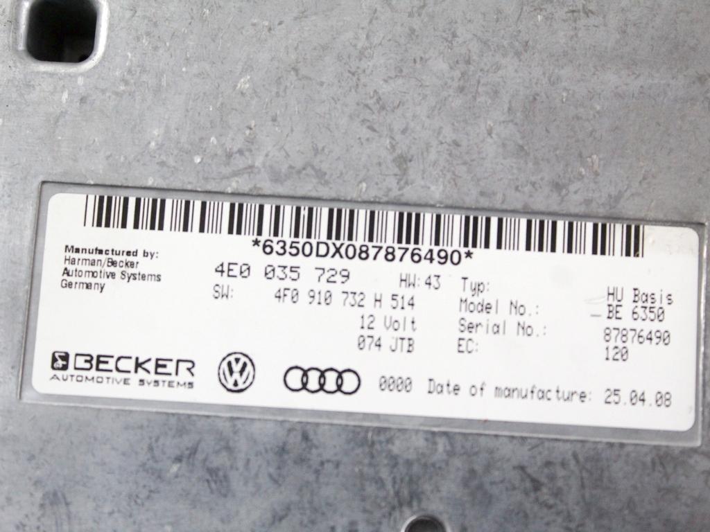 4E0035729 CENTRALINA MODULO INTERFACCIA MULTIMEDIALE XENON AUDI A6 C6 SW 3.0 D 4X4 171KW AUT 5P (2008) RICAMBIO USATO