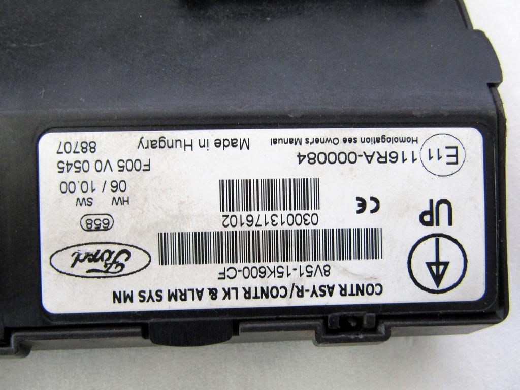 8V51-15K600-CF CENTRALINA BODY COMPUTER FORD FIESTA 1.2 B 60KW 5M 5P (2008) RICAMBIO USATO SUPPORTI DANNEGGIATI