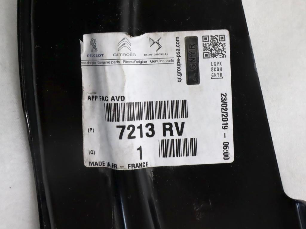 7213RV STAFFA RINFORZO LONGHERONE ANTERIORE DESTRO PEUGEOT 208 1.4 D 50KW 5M 5P (2012) RICAMBIO USATO 9671910080
